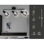 Светильник Ambrella light TR8622/3 BK/CH черный/хром E27*3 max 40W 460*91*175, фото2