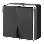 Выключатель двухклавишный Gallant (черный/хром) W5020035, фото 1