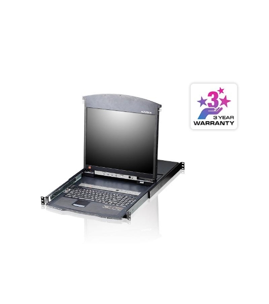 KVM консоль ATEN 8P CAT-5 HIGH DENSITY DUAL RAIL LCD KVM*KL1508AN-AXA-RG
