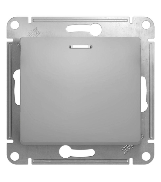 Механизм выключателя 1-кл. СП Glossa 10А IP20 10AX с подсветкой алюм. SchE GSL000313