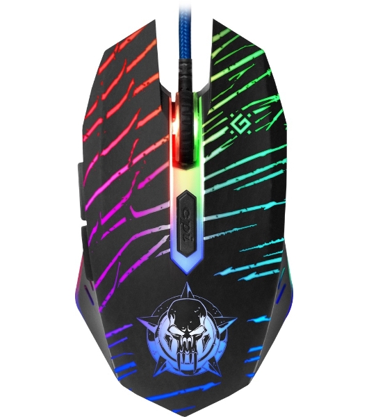Мышь проводная Defender Dark Agent GM-590L черный, 12800 dpi, USB, кнопки - 6