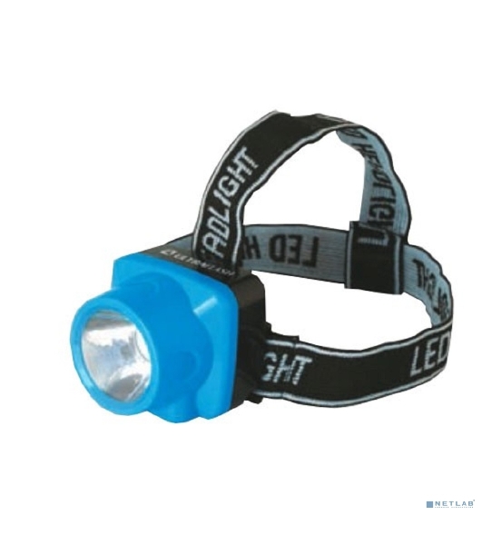 Фонарь ULTRAFLASH LED5374фонарь налобн аккум 220В. голубой. 0.4 ВаттLED. 1 реж. пласт. бокс