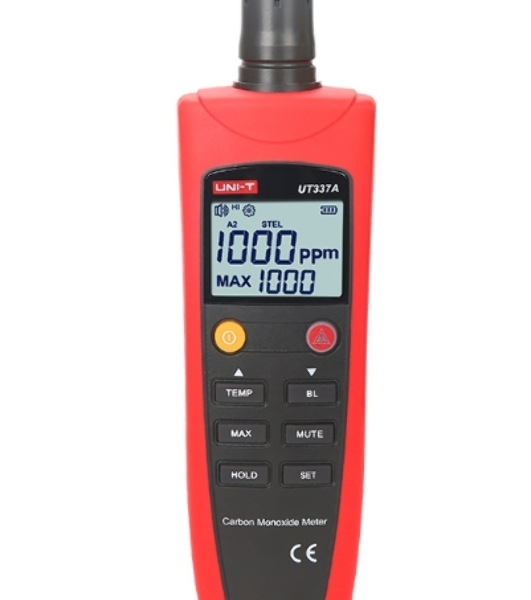 Детектор СО газа UT337A, 0~1000ppm, аудио и визуальное оповещение