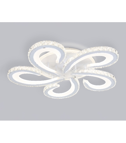 Потолочный светодиодный светильник Ambrella light FA1703/5 WH/CH белый/хром 149W 3000K-6400K 540*540*90 (ПДУ РАДИО 2.4G)