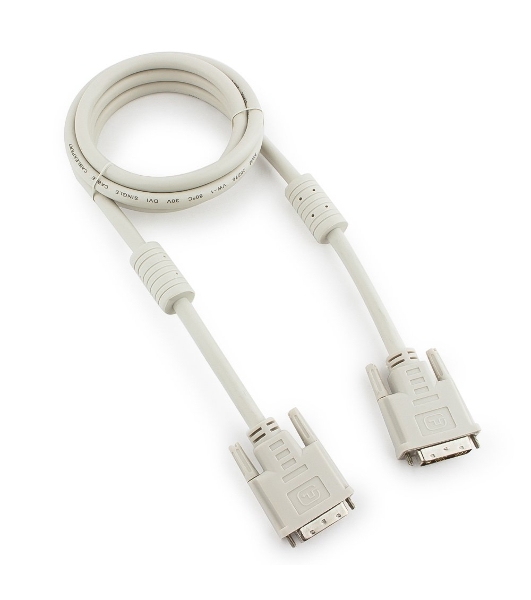 Кабель DVI-D single link Gembird/Cablexpert CC-DVI-6C, 19M/19M, 1.8м, серый, экран, феррит.кольца, пакет