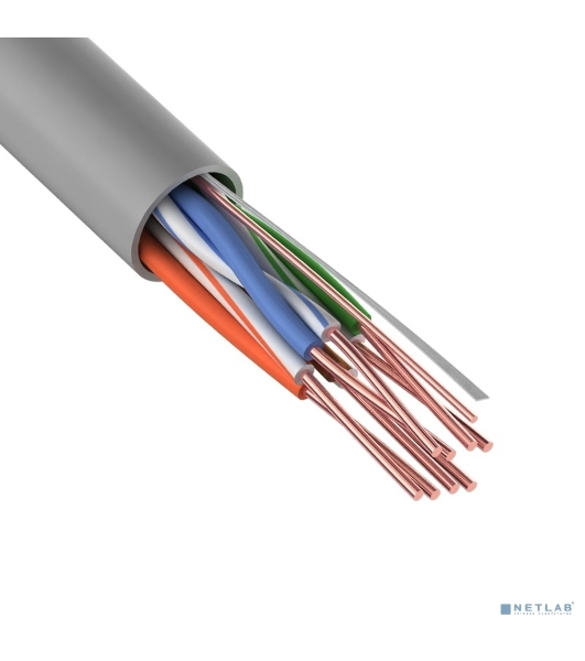 Кабель витая пара Rexant U/UTP, cat.5e, ZH нг(А)-HF, 4PR, 24AWG, внутренний, серый, 305 м