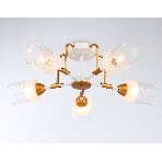 Светильник Ambrella light TR303323/5 WH/GD/CL/FR белый/золото/прозрачный/белый матовый E27*5 max 60W D620*200, фото 1
