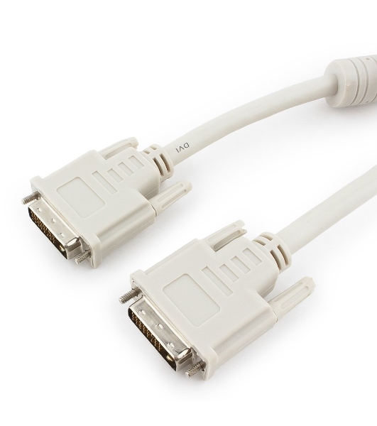 Кабель DVI-D single link Gembird/Cablexpert CC-DVI-6C, 19M/19M, 1.8м, серый, экран, феррит.кольца, пакет