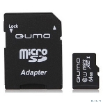 Флеш карта QUMO QM64GMICSDXC10U1 64Gb MicroSDXC Class 10 UHS-I, SD adapter, фото3