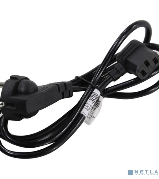 Кабель питания ExeGate PC-1,2 OfficePC 450W (Евровилка Schuko ->С13 угловой) VDE-250V черный, 1.2м