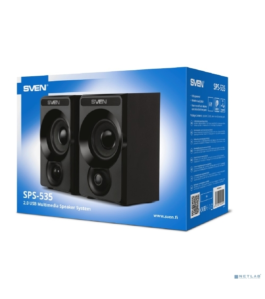 Акустическая система SVEN SPS-535, черный, акустическая система 2.0, USB, мощность 2x3 Вт(RMS)