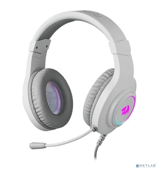 Гарнитура Redragon Hylas белая, проводная, USB / 2 x mini jack 3.5 мм, подсветка