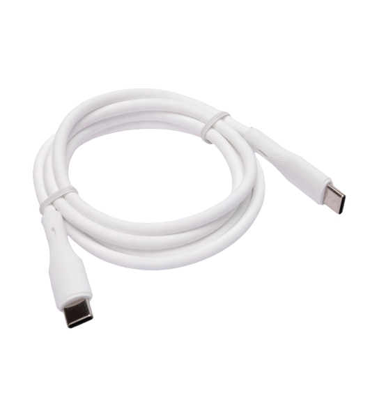 Кабель USB2.0 Cablexpert CC-USB2S-CMCM-1M-W Type-C/Type-C, 3А, 65Вт, PD/QC3.0, силиконовый, 24AWG, медь, 1м, белый, пакет