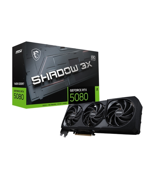 Видеокарта MSI RTX 5080 SHADOW 3X OC 16Gb GDDR7 256bit 3xDP HDMI 3FAN RTL