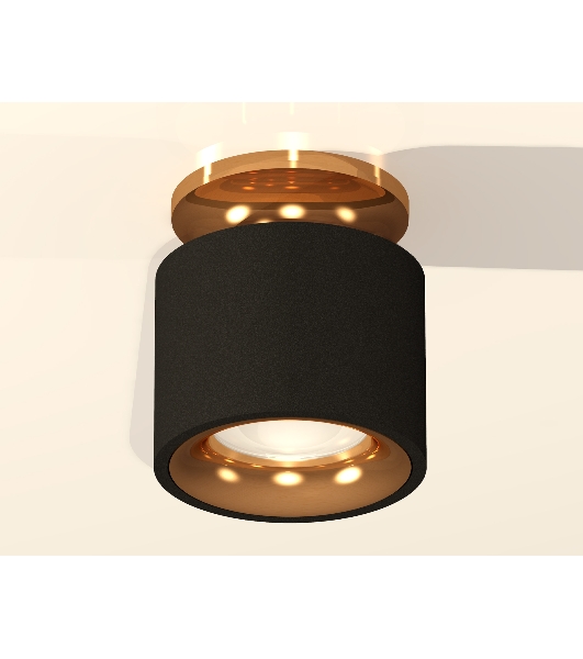 Светильник Ambrella Light XS7511121 SBK/PYG черный песок/золото желтое полированное MR16 GU5.3 (N7929, C7511, N7014)