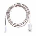 Кабель USB Rexant для iPhone 5/6/7 моделей, шнур в металлической оплетке серебристый, фото2