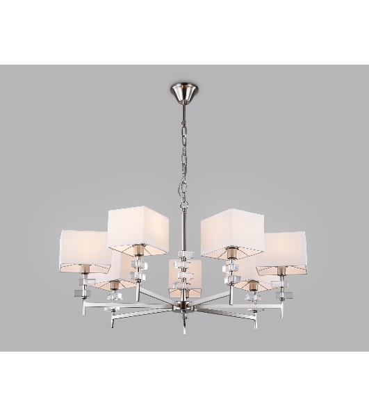 Люстра Ambrella light LH71323/7 SN/WH никель/белый E14/7 max 40W D860*850