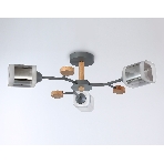 Светильник Ambrella light TR3033231/3 GR/LW/SM серый/светлое дерево/дымчатый E27*3 max 60W D700*180, фото4