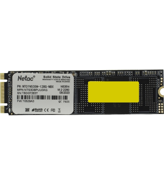 Накопитель SSD Netac N535N, 128Gb, M.2 2280, SATA-III, R/W 510/440