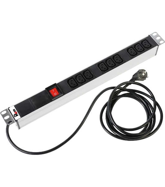 Аксессуар ЦМО Блок розеток Rem-16 с выкл., 9 IEC 60320 C13, 16A, алюм., 19', шнур 1,8 м. (R-16-9C13-V-440-1.8)