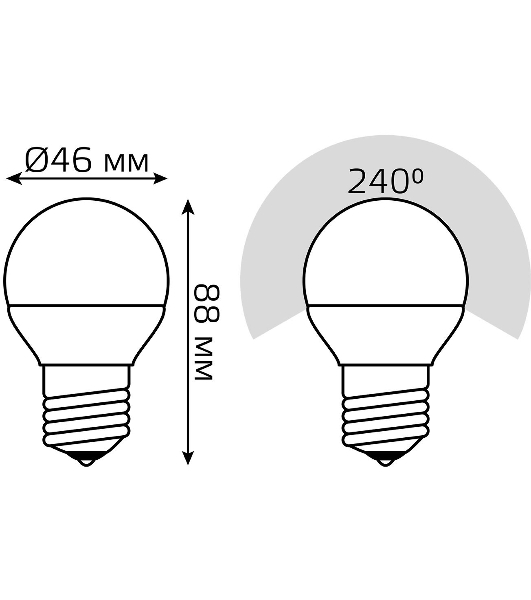 Лампа светодиодная Gauss G45 6W E27 шар RGbW димирование LED 1/100