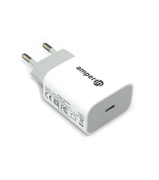 Блок питания (сетевой адаптер) Amperin Quick Charge Type-C 5V/3A,9V/2.22A,12V/1.66A (YDS-TC020-001)