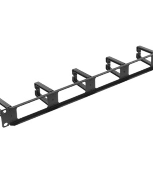 Организатор комм. шнуров Hyperline CM, 19', 1HU, 44х482,5х67 мм (ВхШхГ), с крышкой , цвет: черный