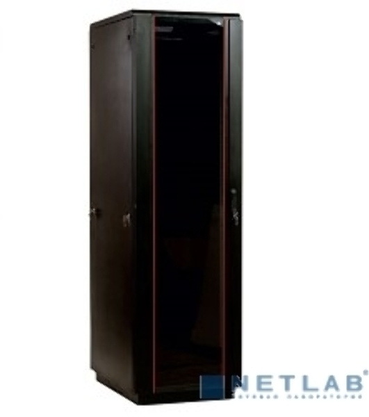 Шкаф телекоммуникационный напольный 42U (600x800) дверь стекло, черный (ШТК-М-42.6.8-1ААА-9005) (3 коробки)
