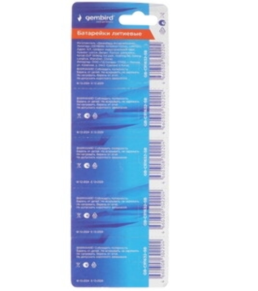 Батарейки литиевые Gembird Gb-CR1632-5B, тип CR1632, 5шт, блистер