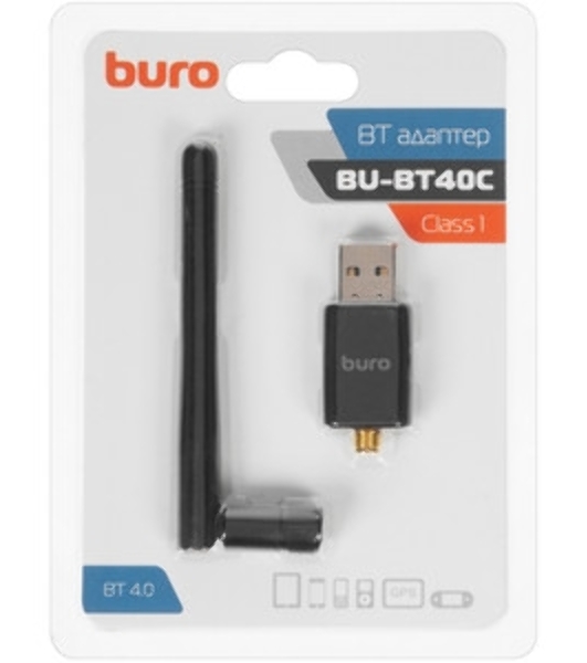 Адаптер USB Buro Bluetooth 4.0+EDR class 1 100м черный