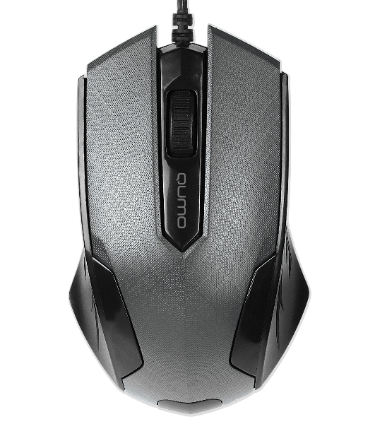 Мышь проводная Qumo Office M14 серый, 1000 dpi, USB, кнопки - 3