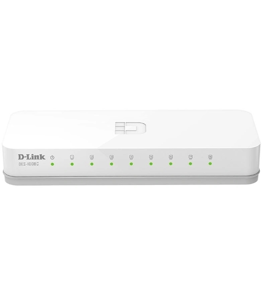 Коммутатор D-Link DES-1008C/F6/E, 8×100 Мбит/с, неуправляемый
