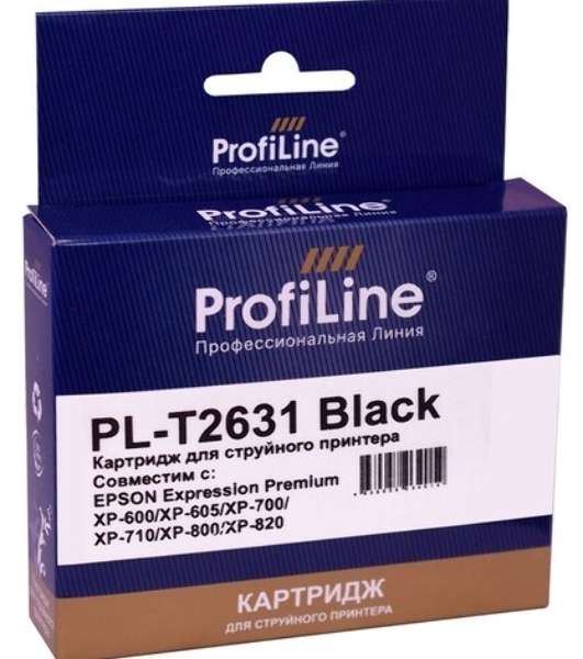 Картридж струйный ProfiLine PL-T2631 для принтеров Epson Expression Premium XP-600/XP-605/XP-700/XP-710/XP-800/XP-820 с чернилами Photo Black