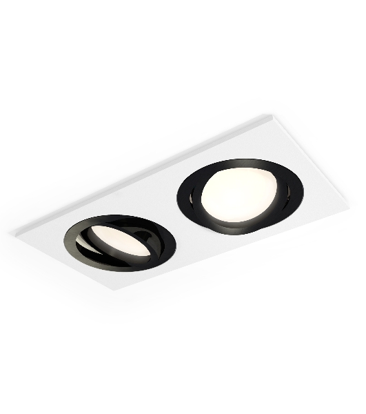 Комплект встраиваемого поворотного светильника Ambrella light XC7635081 SWH/PBK белый песок/черный полированный MR16 GU5.3 (C7635, N7002)