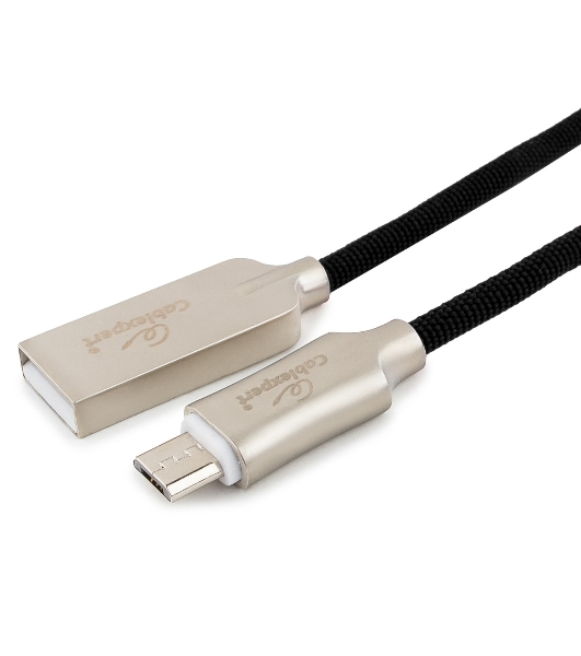 Кабель USB2.0 Cablexpert CC-P-mUSB02Bk-0.5M, AM/microB, серия Platinum, длина 0.5м, черный, блистер