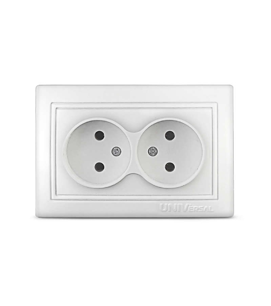 Розетка 2-м СП Севиль 16А IP20 бел. Universal С0102
