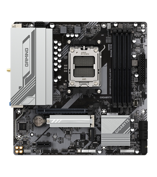 Материнская плата Gigabyte B650M GAMING PLUS WIFI, AM5, AMD B650, 4xDDR5, 4xSATA, 2xM.2, 1xPCIe 4.0 x16, 1xPCIe 3.0 x1, 2xDP, 1xHDMI, 1x2.5Gb LAN, Wi-Fi 6E, Bluetooth 5.3, 1xUSB-C 5Gbps, 5xUSB-A 5Gbps, 6xUSB-A 2.0, 3x3.5 мм, 7.1, mATX