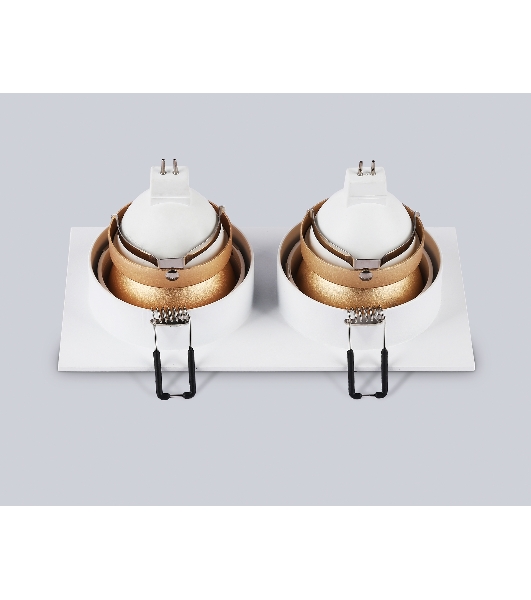 Встраиваемый точечный светильник Ambrella light TN102831/2 WH/GD белый/золото GU5.3/2 178*93*50