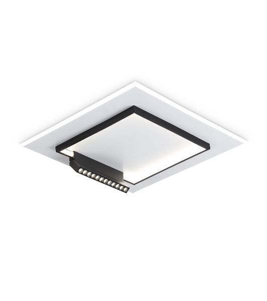 Светильник Ambrella light FL51455/1+1 WH/BK белый/черный 72W 3000K-6400K+4200K 500*500*80 (ПДУ РАДИО 2.4G)
