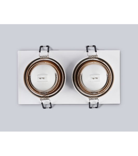 Встраиваемый точечный светильник Ambrella light TN102831/2 WH/GD белый/золото GU5.3/2 178*93*50