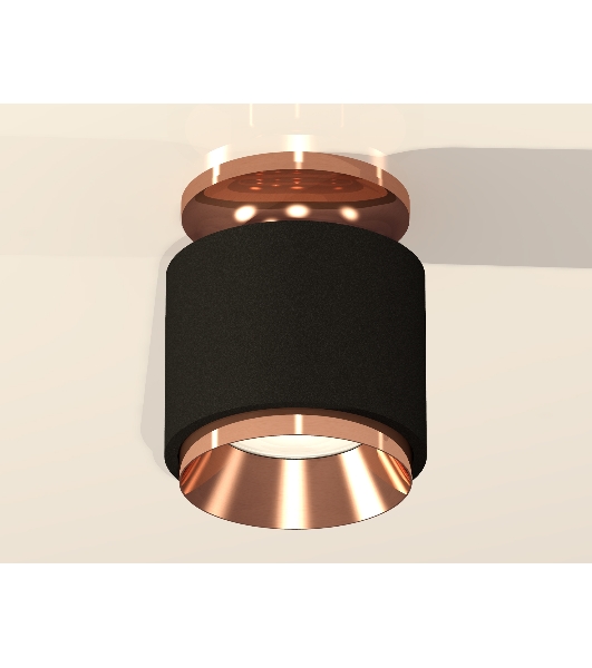 Светильник Ambrella Light XS7511140 SBK/PPG черный песок/золото розовое полированное MR16 GU5.3 (N7930, C7511, N7035)