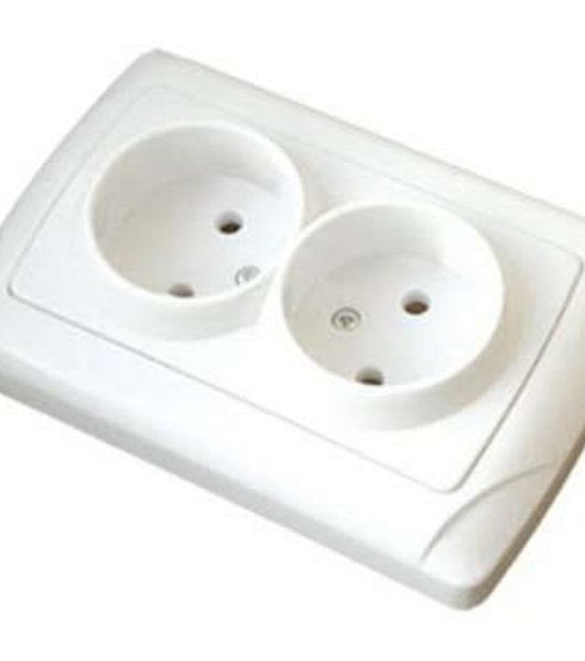 Розетка 2-м СП Маргарита 16А IP20 бел. Universal М0102