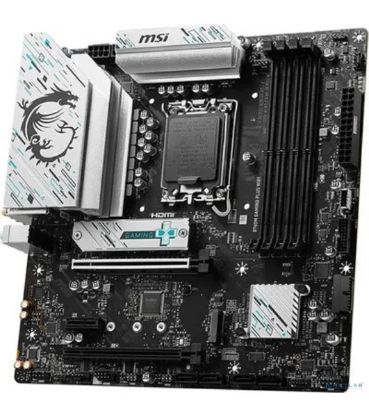 Материнская плата MSI B760 GAMING PLUS WIFI DDR4, LGA 1700, Intel B760, 4xDDR4, 4xSATA, 2xM.2, 1xPCI-E 4.0 x16, 1xPCI-E 4.0 x4, 3xPCI-E 3.0 x1, 1xHDMI, 1xDP, 2xUSB 3.2 Gen 2, 4xUSB 2.0, 1xUSB 3.2 Gen 2, 1x 2.5Gb LAN, 5x3.5 мм, 7.1, ATX
