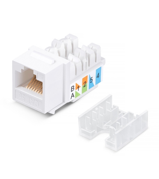 Модуль Keystone Rexant Jack RJ-45(8P8C), UTP неэкранированный, cat.5e, тип 90 градусов, белый PRO