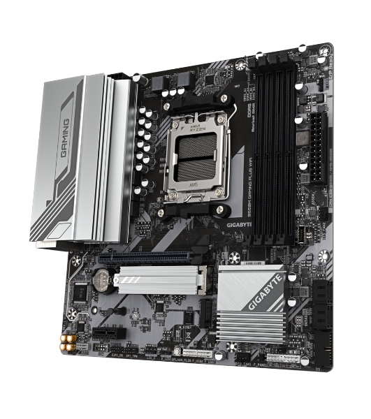 Материнская плата Gigabyte B650M GAMING PLUS WIFI, AM5, AMD B650, 4xDDR5, 4xSATA, 2xM.2, 1xPCIe 4.0 x16, 1xPCIe 3.0 x1, 2xDP, 1xHDMI, 1x2.5Gb LAN, Wi-Fi 6E, Bluetooth 5.3, 1xUSB-C 5Gbps, 5xUSB-A 5Gbps, 6xUSB-A 2.0, 3x3.5 мм, 7.1, mATX