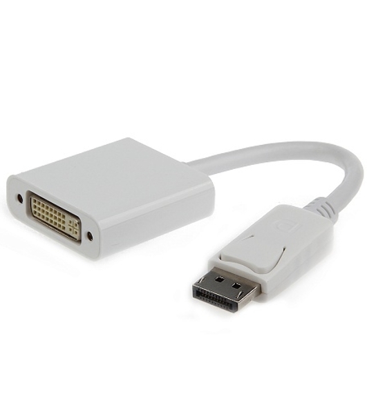 Переходник DisplayPort - DVI Cablexpert A-DPM-DVIF-002-W, 20M/19F, белый, пакет