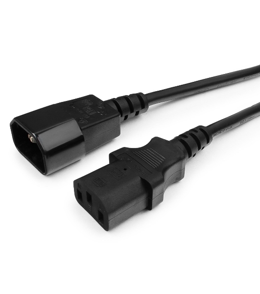 Кабель питания сист.блок-монитор Cablexpert PC-189-1-3M, 3м, C13-C14, 3x1кв.мм., черный, с заземлением