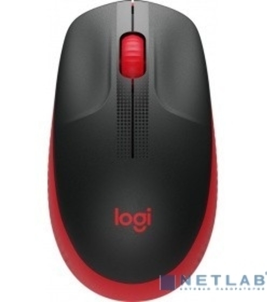Мышь беспроводная Logitech M190 черный/красный, 1000 dpi, радиоканал, USB, кнопки - 3