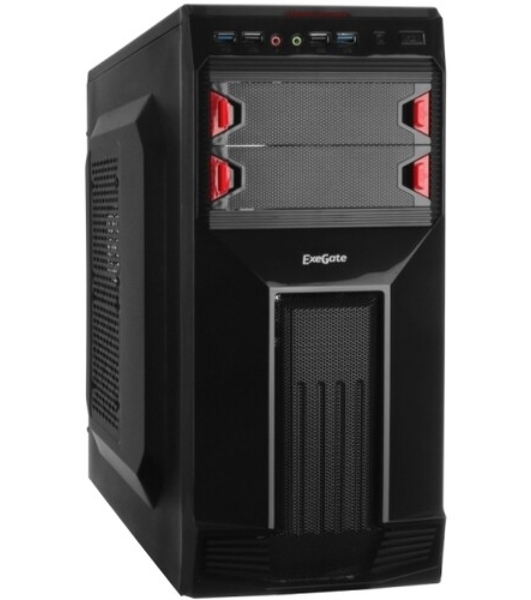 Компьютерный корпус Minitower ExeGate BAA-308U2-UNS500 (mATX, БП UNS500 с вент. 12см, 1хUSB/2хUSB 3.0, HD Audio, черный)
