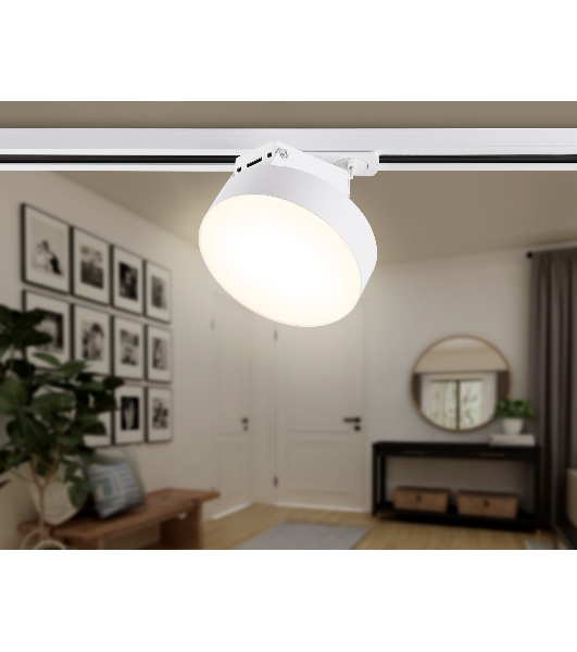 Трековый однофазный светодиодный светильник Ambrella light GL6872 WH белый LED 16W 3000K D115*90